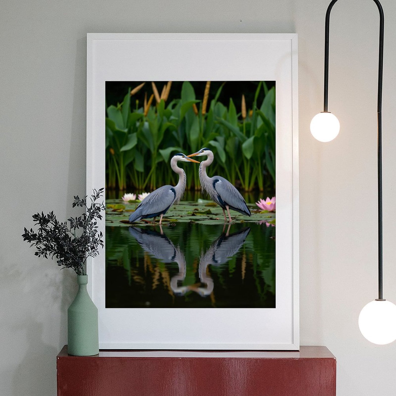 Diamond Art Kits for Adults - 5d Herons Lotus Reflection Serenity Diamond Painting for Adults, Diamond Art for Adults Beginners, Diamond Painting Kits for Adults for Home Wall Decor