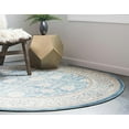 thumbnail image 4 of Unique Loom Salzburg Collection Classic Traditional Design Oriental Inspired with Intricate Border Area Rug, 6 ft Round, Blue/Beige, 4 of 4