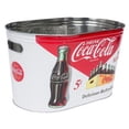 thumbnail image 2 of Coca-Cola Food Beer Soda Soft Drinks Party Bucket Container Large All Metal Canister W/Handle Holes Oval Tub 16x10x9.5, 2 of 5