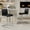 Black+Silver, variant on Lecut Counter Height Bar Stools Set of 2, 25" Modern Leather Upholstered Bar Stools with Back and Metal Frame, Kitchen Island Bar Stools for Dining Room, Pub, Bar