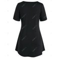 thumbnail image 3 of Tamaño grande de encaje hacia arriba camiseta impresa asimétrica Rosegal Camisetas tallas grandes, 3 of 5