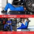 thumbnail image 2 of Mechanic Creeper 36 inches 3 in 1 Z Seat 340lbs Capacity, Foldable Garage Adjustable Rolling Folding with 6pcs Wheels Roller, Lay Down Sit Lean Back, Under Car Auto Repair,Black, 2 of 7
