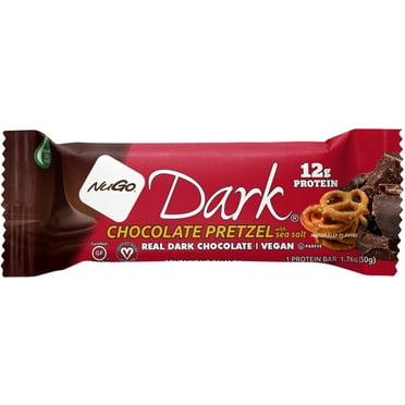 Pack of 4 NuGo 12g Protein Bar - Dark Chocolate Pretzel - 1.76 oz - Package may vary