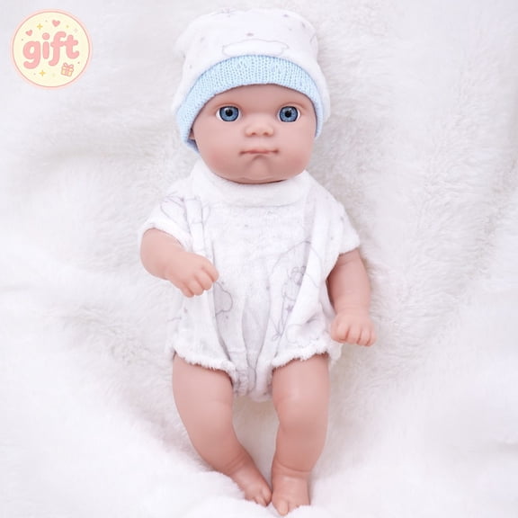 8 Inch Realistic Baby Doll, Fashion PVC Reborn Baby Dolls, Soft Tactile Soothing Simulation Toddler Toys, Kids Pretend Play Companion Toys, Ideal 1 Year Old Girl & Boy Gifts for Daily Use and Gifting