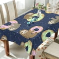 thumbnail image 4 of GZHJMY Donut Sloth Rectangle Tablecloth, Waterproof Stain Wrinkle Resistant Washable Polyester Table Cover for Picnic Dinner Holiday Kitchen Party Decor, 54 x 72 in Home Decor, 4 of 7