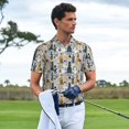 thumbnail image 3 of Honeii Llama and Cactus1 print Polo Shirt, a classic short-sleeved, button-down golf shirt designed for men3X-Large, 3 of 6