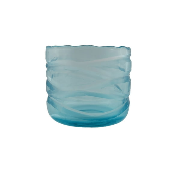Aspen Creative 16017-1 Blue Glass Votive Candle Holder 3-1/4" Diameter x 3-1/4" Height, 1 Pack