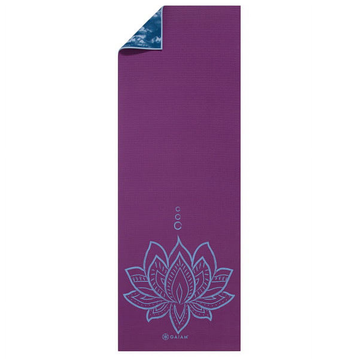 Gaiam Premium Print Reversible Yoga Mat, Purple Lotus, 6mm - image 3 of 8