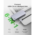 thumbnail image 3 of Belkin USB-C Hub - 6-in-1 Multi-Port Adapter Dock with 4K HDMI, USB-C 100W PD Pass-Through Charging, 2X USB-A Ports, Gigabit Ethernet Ports, and SD Slot for MacBook Pro, Air, iPad, Pro, XPS and More, 3 of 7