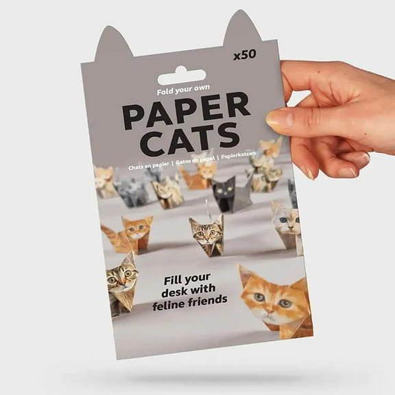 DIY Paper Cats - 50 Sheets DIY Origami Paper to Fold Cute Cat Figures, Origami Animal Shaped Decoration Kit, Desk Decoration & Gift