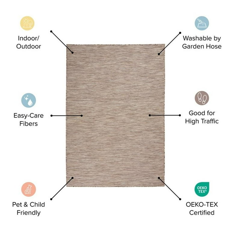 Pemberly Row 9' x 12' Natural Fabric Modern Area Rug (9' x 12')