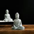 thumbnail image 3 of Ornement de Jardin Buddha Assis en Résine Effet Zen Statue Extérieure Intérieure, 3 of 4