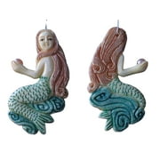 Splash Carved Mermaid with Pearl Centerpiece Bead | 61x34x7mm |