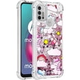 thumbnail image 2 of Phone Case for Moto G30,Case for Moto G10,Case for Moto G20,Crystal Bling Quicksand Effect TPU Bumper Four Corners Protection Case for Moto G30/G10/G20,YBDT Pink Horse, 2 of 14