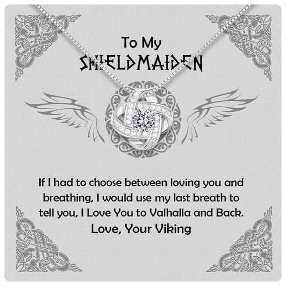 Shieldmaiden Necklace - Viking Jewelry For Women, Wife, Girlfriend, Fiancesoulmate On Mother'S Day, Birthdayanniversary #1296, White Love Knot Necklace