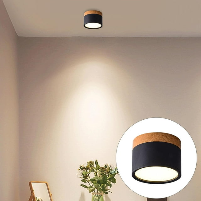 de tejado en superficie, luz de aluminio de 12 W, accesorio de lámpara de frío, moderno para comedor, cocina, Negro Colco Lámpara de techo