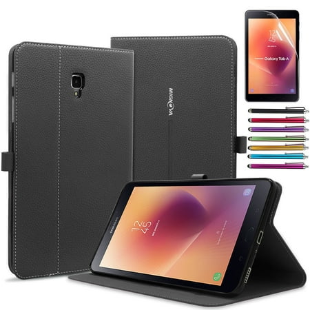 Samsung Tablet 2 Case For Kids Galaxy Tab A 8.0 Case,Mignova Slim-Fit with Auto Sleep/Wake Feature Case Cover for Samsung Galaxy Tab A 8.0 inch Tablet T380 T385(2017 Release)+ Screen Protector Film and Stylus Pen Black ()