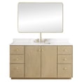 thumbnail image 2 of Oza 60" Single Bath Vanity in Aged Natural Oak with Fish Maw White Quartz&Mirror, 2 of 15