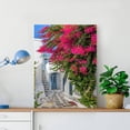 thumbnail image 3 of HFDF Modern Canvas Wall Art Blue-white House with Blooming Bougainvillea Picture Wall Decor Greece Beautiful Scenery Art Prints Poster Artwork for Living Room Bahroom Home Office, 8x10inch Framed, 3 of 7