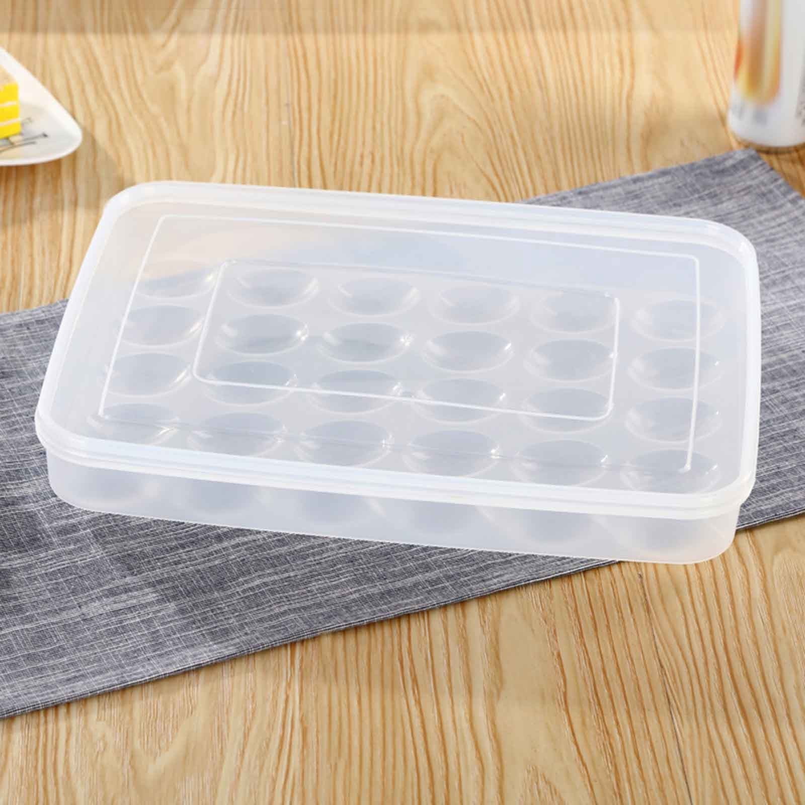 3 Pack Egg Containers with Lid, Plastic Egg Storage Container Stackable Deviled Egg Carrier for 120 Eggs, Egg Organizer for Protect and Keep Fresh 13.6x10.2x2.2 Inch
