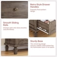 thumbnail image 5 of 8 Drawer Dresser for Bedroom, Vintage 59" Long Dresser TV Stand with Carved Handles and Tapered Legs, Wood Chests of Drawers with Large Capacity Storage, Grey, 5 of 9