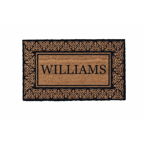 CocoMatsNMore Personalized Black Blooming Hearts Doormats with Vinyl Backing 18" x 30"