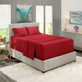 thumbnail image 3 of LammaLoe Extra Deep Pocket California King Sheets Set, 4 Piece, Fits 18"-24" Mattress, Breathable & Extra Soft Bed Sheets, Burgundy Red, 3 of 9