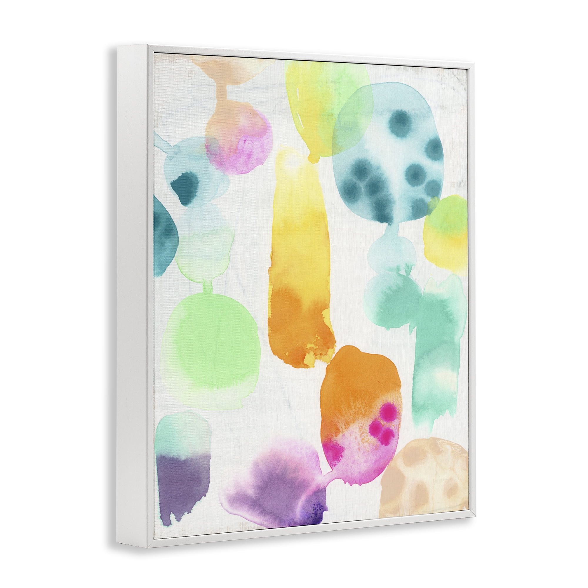 Stupell Industries Pastel Watercolor Pattern Abstract Painting White Framed Art Print Wall Art, 11 x 14