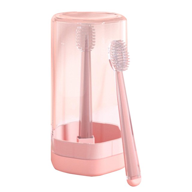 Cepillo de infantil de 2 piezas con limpiador de lengua limpia, de silicona suave antideslizante para bebés recién nacidos de Rosa Sunnimix Limpiador de lengua
