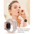 thumbnail image 4 of TOYOUTHS Floral Engraved Watch Band Compatible with Versa 2/Versa/Versa Lite/Versa SE, Soft Silicone Cute Wildflowers Butterflies Sport Laser Watch Strap Replacement Wristband for Women, 4 of 6
