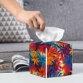 thumbnail image 6 of Picia Colorful Hawaii Palms Pattern Tissue Box Cover,PVC Leather Square Holder,Tissue Box Holder with Magnetic Bottom,Facial Paper Organizer Dispenser-5.2"X5.2"X5.2", 6 of 8