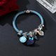 thumbnail image 2 of Pulsera simple de PU para mujer y niña con colgante de acrílico, joyería de regalo (azul claro), 2 of 2