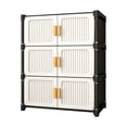 thumbnail image 2 of AYktou Shoe Cabinet Organizer with Door, 3-Tier Detachable Shoe Rack Shoe Storage Cabinet, Space Saving Stackable Shoe Organizer for Bedroom, Entryway, Foyer, Hallway, Mudroom Living Room, 2 of 7