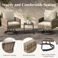 thumbnail image 4 of ELPOSUN Outdoor Patio Swivel Chair Set, 3Pieces Patio Bistro Set with Side Table Set, All-Weather Wicker Patio Furniture Set with Cushions for Garden,Backyard,porch,Yellow&Beige, 4 of 9