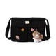 thumbnail image 1 of Bolso Cruzado para Mujer Insignias Lona Japonesa Mensajero (colgante Gato Negro), 1 of 7
