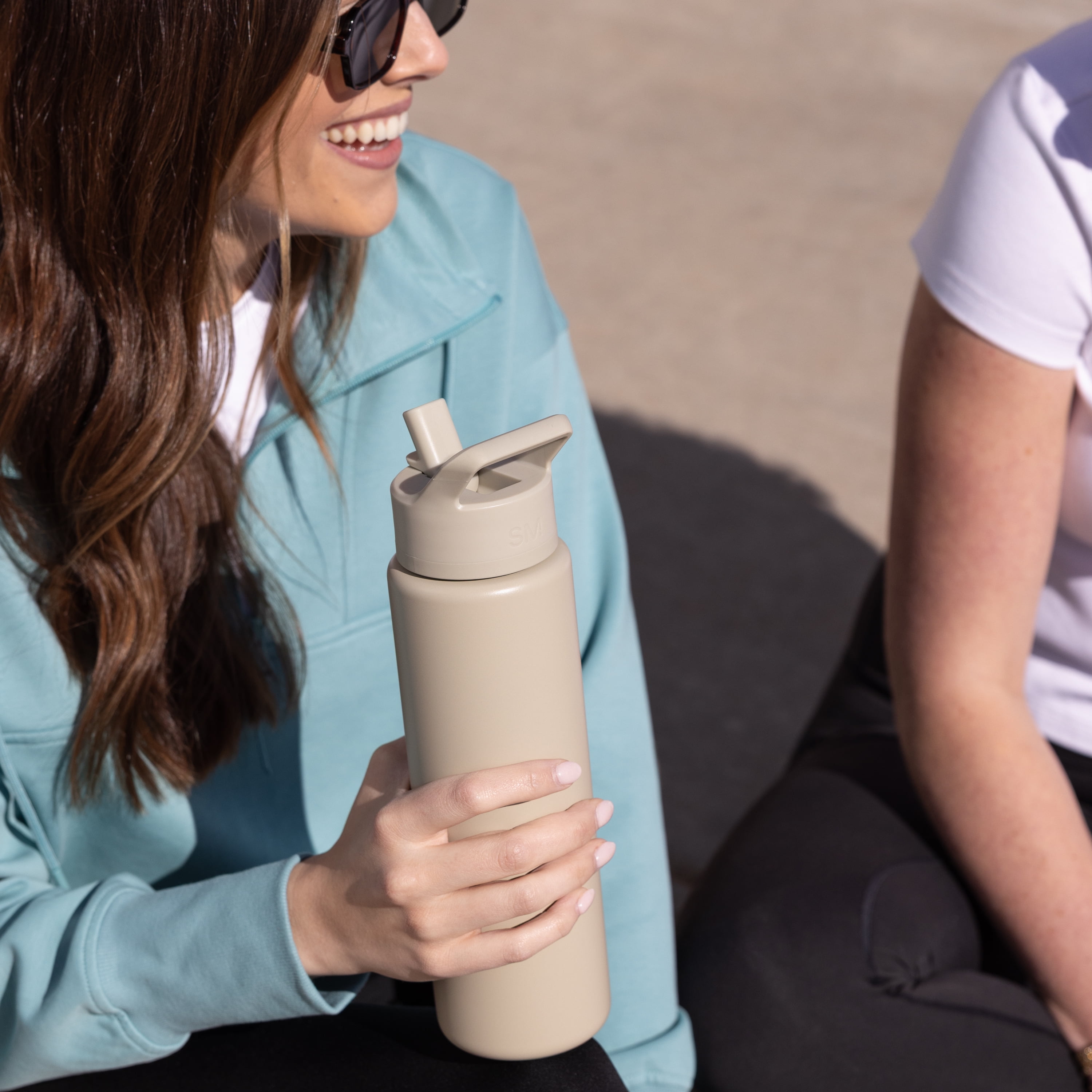 Simple Modern 30 fl oz Insulated Stainless Steel Summit Wide Mouth Water Bottle with Straw Lid | Almond Birch