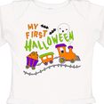 thumbnail image 4 of Inktastic My First Halloween Train with Pumpkins, Bats, Cat,and Ghost Boys or Girls Long Sleeve Baby Bodysuit, 4 of 5