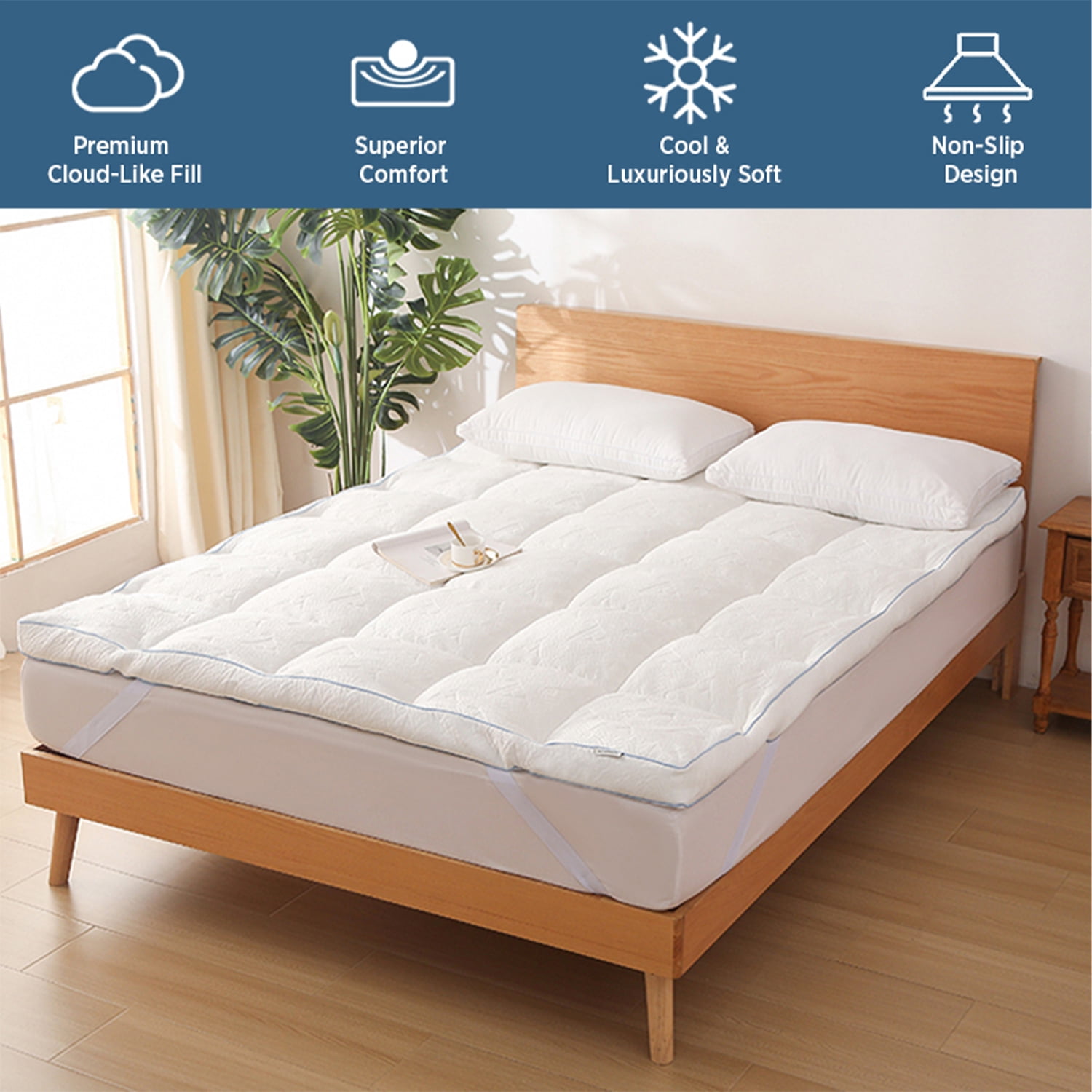 AW Ultimate Support Mattress Topper, Cal King 72 in x 84 in