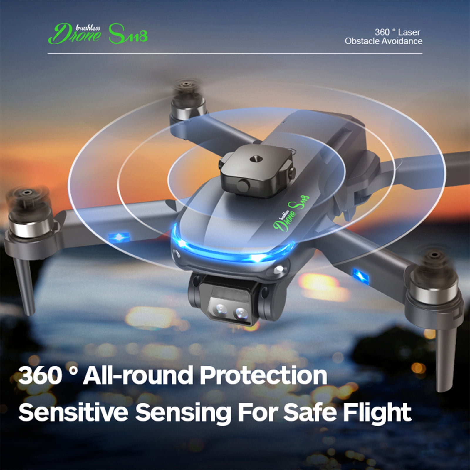 ESULOMP Dual-camera Folding UAV 4K HD Aerial Photography Drone,Brushless Motor,Mobile Phone Control,Multiple Flight Modes