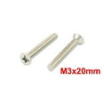 thumbnail image 3 of Unique Bargains M3x20mm Stainless Steel Countersunk Flat Head Machine Screws (50-pack), 3 of 5