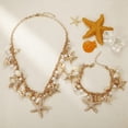 thumbnail image 5 of Collar RUOFFETA con Conchas, Estrella de Mar y Perlas Artificiales, Grueso, 45 cm, 5 of 5