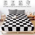 thumbnail image 5 of Twin Sze Fitted Sheet Set - Simple Black White Checkered 2 Piece Bedding Sets 16" Deep Pocket Fitted Sheet with 1 Pillowcase, Lattice Buffalo Plaid Brushed Microfiber Hotel Luxury Bed Sheets, 5 of 9