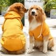thumbnail image 3 of NovaStitch Dog Hoodie for Large Medium Small Dogs Soft and Warm Pet Sweater with Pocket Puppy Fall Winter Jacket Clothes Cold Weather Coat Sweatshirt Yellow L, 3 of 5