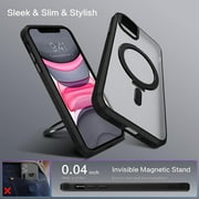 for iPhone 11 Magnetic Case with Invisible Stand [Compatible with Magsafe], Full Body Protective Cover Slim Shockproof Phone Case for Apple iPhone 11 6.1, Black