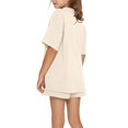 thumbnail image 4 of Mercatoo Short Sets for Girls 2 Piece Outfits Oversized Short Sleeve T Shirt and Shorts Girls 𝐋ounge Sets Tween Summer Clothes, 4 of 7