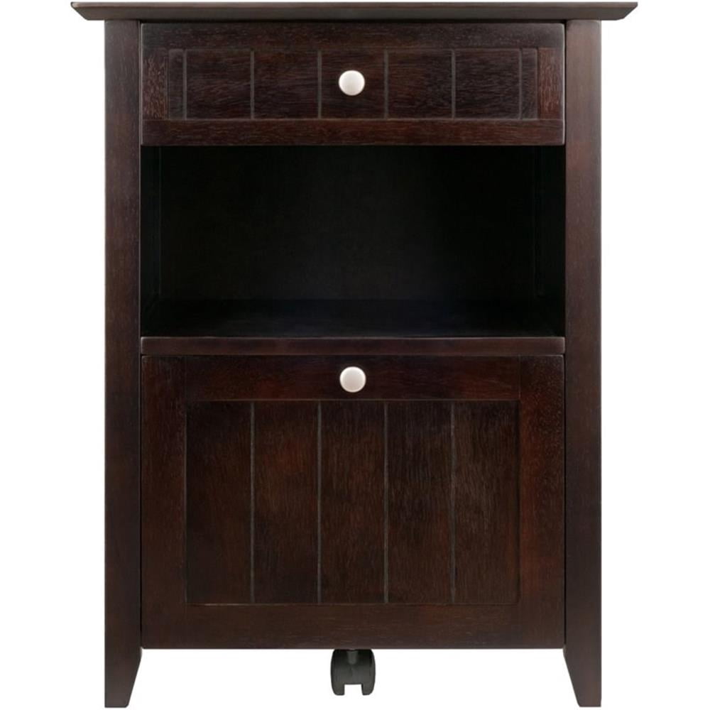 Winsome Burke 2-Drawer Transitional Solid Wood File Cabinet in Coffee