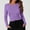 Purple women long sleeve ruched t shirt a1, variant on Kadlawus Long Sleeve Slim Fit Ruched T Shirt Women Round Neck Casual Basic Pullover Tee Soft Stretchy Cozy Layering Piece for Vacation Daily Wear, Army Green M
