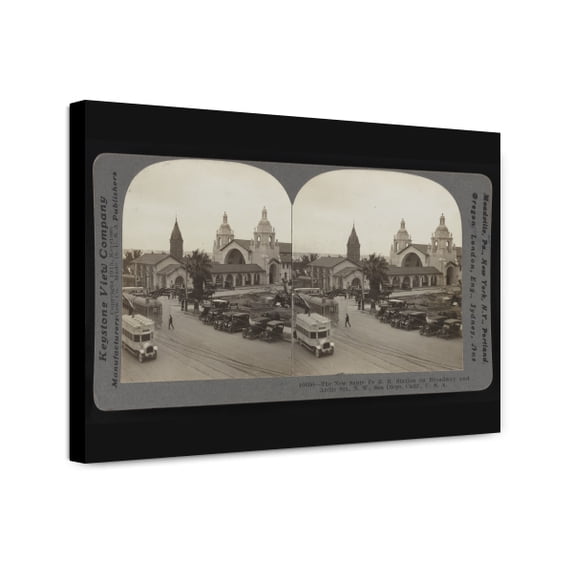 Canvas Print: The New Sante Sic Fe R.R. Station On Broadway And Arctic Sts.