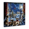 thumbnail image 2 of Dogs Watching Santa on Christmas Canvas Art, 30 x 30, Made In USA, 2 of 6