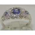 thumbnail image 2 of LBG 925 Sterling Silver Cubic Zirconia and Natural Tanzanite Womens Promise Ring - Size 6.5, 2 of 6